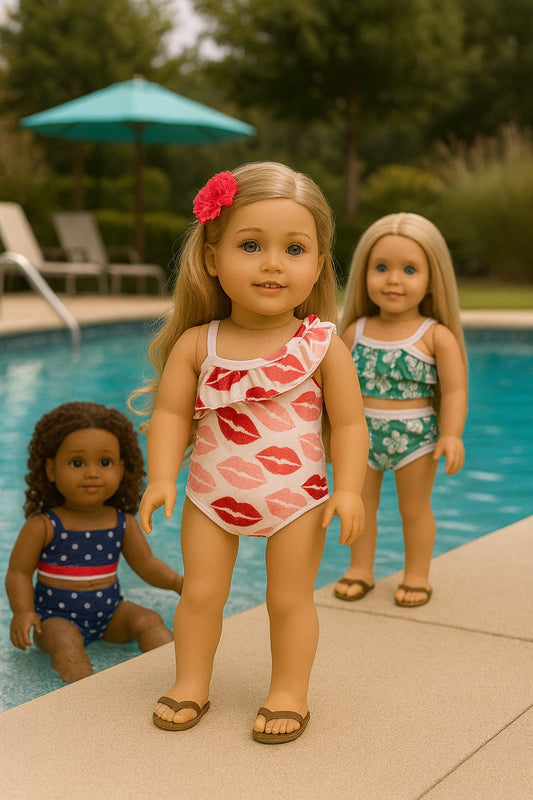 Bathing Suit with Lip Print Bikini fits 18 Inch Doll