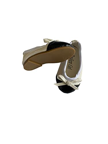 Ivory and Black Ballet Slippers-Shoes (clothes and doll not included)