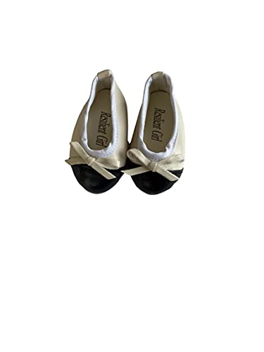 Ivory and Black Ballet Slippers-Shoes (clothes and doll not included)