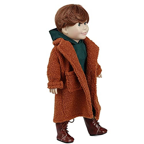 Brown (Faux) Lambs Wool Doll Coat, fits 18inch Doll