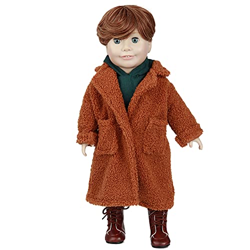 Brown (Faux) Lambs Wool Doll Coat, fits 18inch Doll