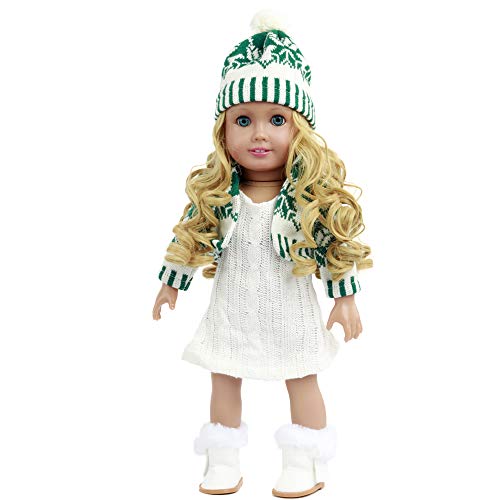 White Fur Trimmed 18inch Doll Boots (clothes sold separately)