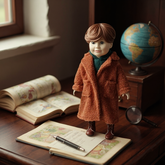 Brown (Faux) Lambs Wool Doll Coat, fits 18inch Doll