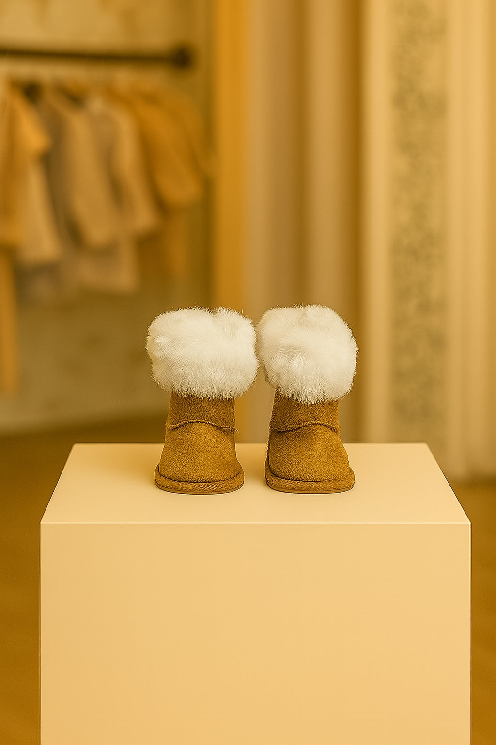 Brown Faux Suede Boots