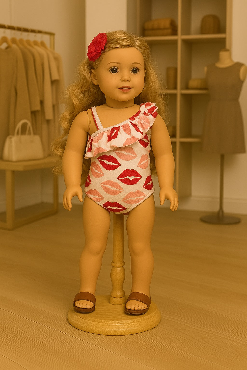 Bathing Suit with Lip Print Bikini fits 18 Inch Doll