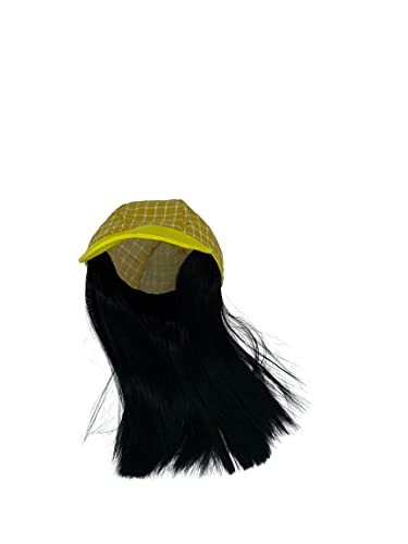 Yellow Plaid Baseball Wig Cap fits 18" Doll