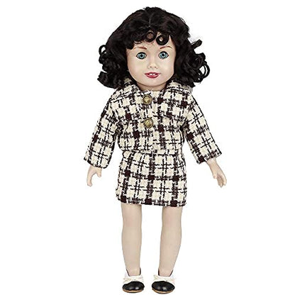 Ivory and Black Ballet Slippers-Shoes (clothes and doll not included)