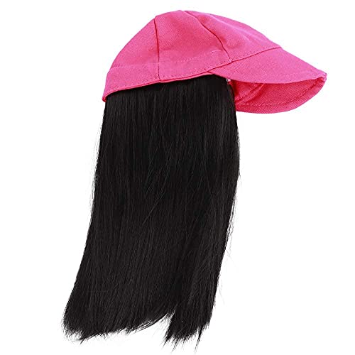 Wig Cap w/Black Straight Hair