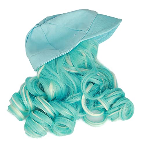 Resilient Girl: Turquoise Cap w/Turq and White Hair fits 18in Doll. An amazing way to revive dolls hair. Uniquely designed wig cap, keeps dolls stylish at events, Christmas, Birthday's, Hanukkah, etc.