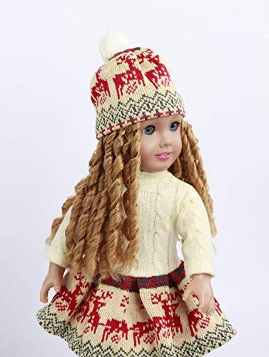 Knit Reindeer Dress with Hat Wig