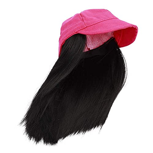 Wig Cap w/Black Straight Hair