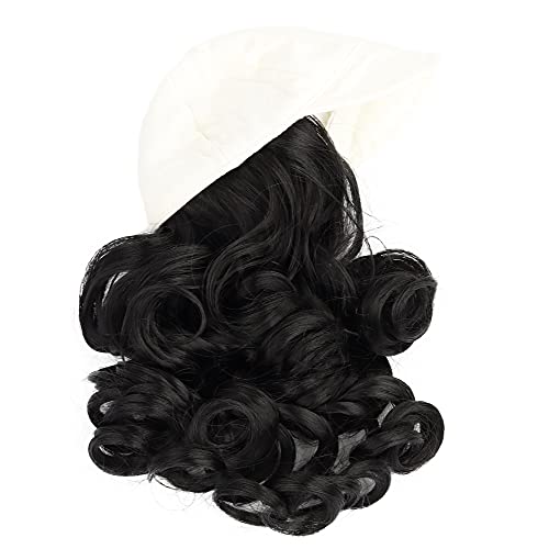 Wig Cap w/Black Long Curly Hair