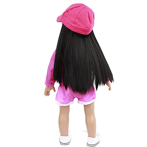 Wig Cap w/Black Straight Hair