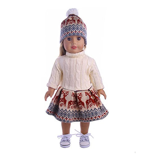 Knit Reindeer Dress with Hat Wig