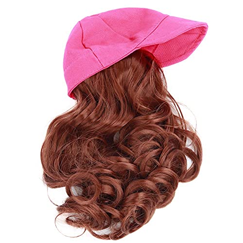 Baseball Wig Cap w/Auburn Curly Hair fits