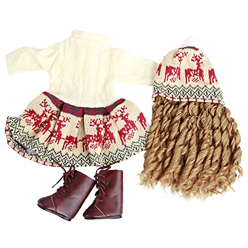 Knit Reindeer Dress with Hat Wig