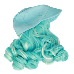 Turquoise Cap w/Turq and White Hair fits 18in Doll