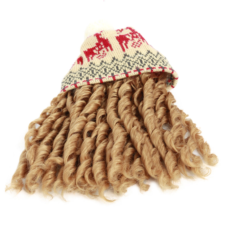 Knit Reindeer Dress with Hat Wig