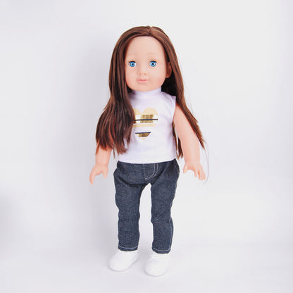 3 Piece Outfit-1 Pink Baseball Jacket, fits 18inch Doll
