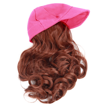 Pink Baseball Wig Cap, fits 18 inch Doll