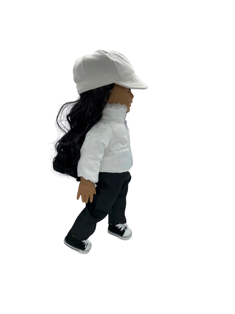 18inch Doll White Baseball Wig Cap