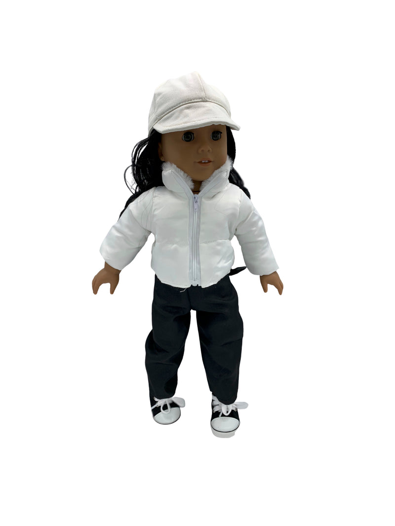 18inch Doll White Baseball Wig Cap